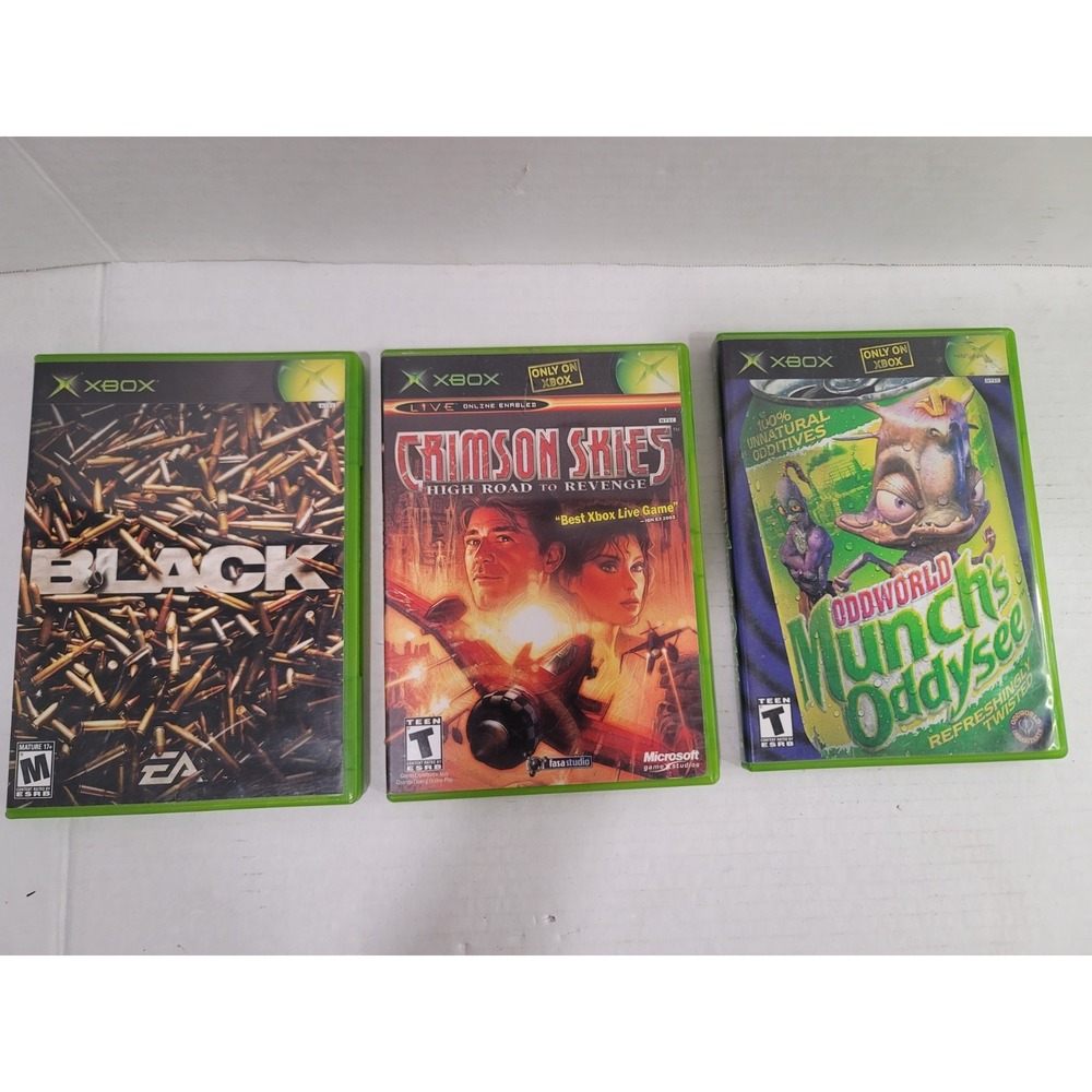 XBOX Oddworld much's odyssey, crimson skies, black